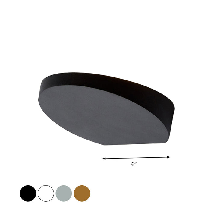 Lisslune | Aluminum Round Recessed Wall Sconces Minimalist LED Wall Lighting in Black/Grey/White Finish for Corridor