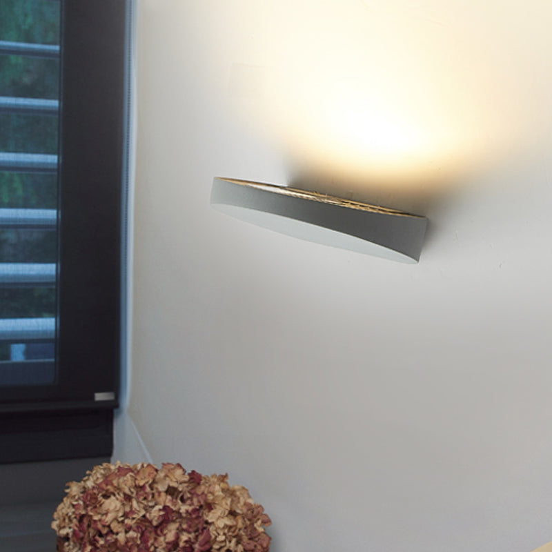 Lisslune | Aluminum Round Recessed Wall Sconces Minimalist LED Wall Lighting in Black/Grey/White Finish for Corridor
