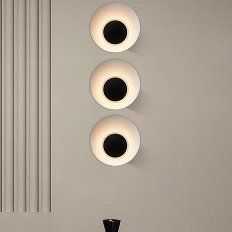 Lisslune | White/Black/Pink Finish Bowl Shape Wall Lamp Minimalism LED Aluminium Wall Light for Living Room