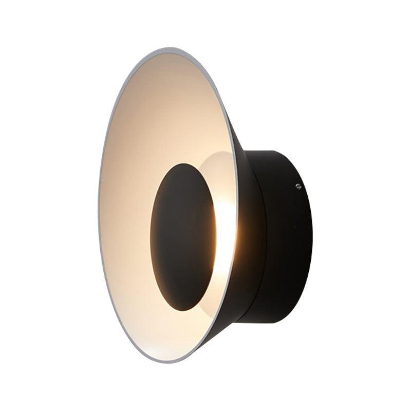Lisslune | White/Black/Pink Finish Bowl Shape Wall Lamp Minimalism LED Aluminium Wall Light for Living Room
