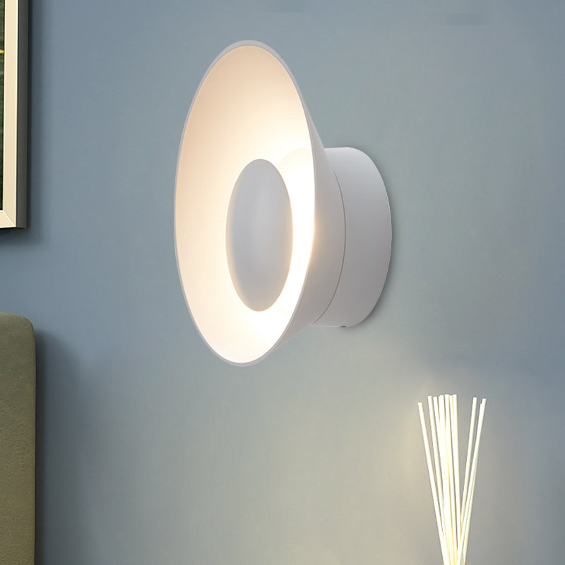 Lisslune | White/Black/Pink Finish Bowl Shape Wall Lamp Minimalism LED Aluminium Wall Light for Living Room