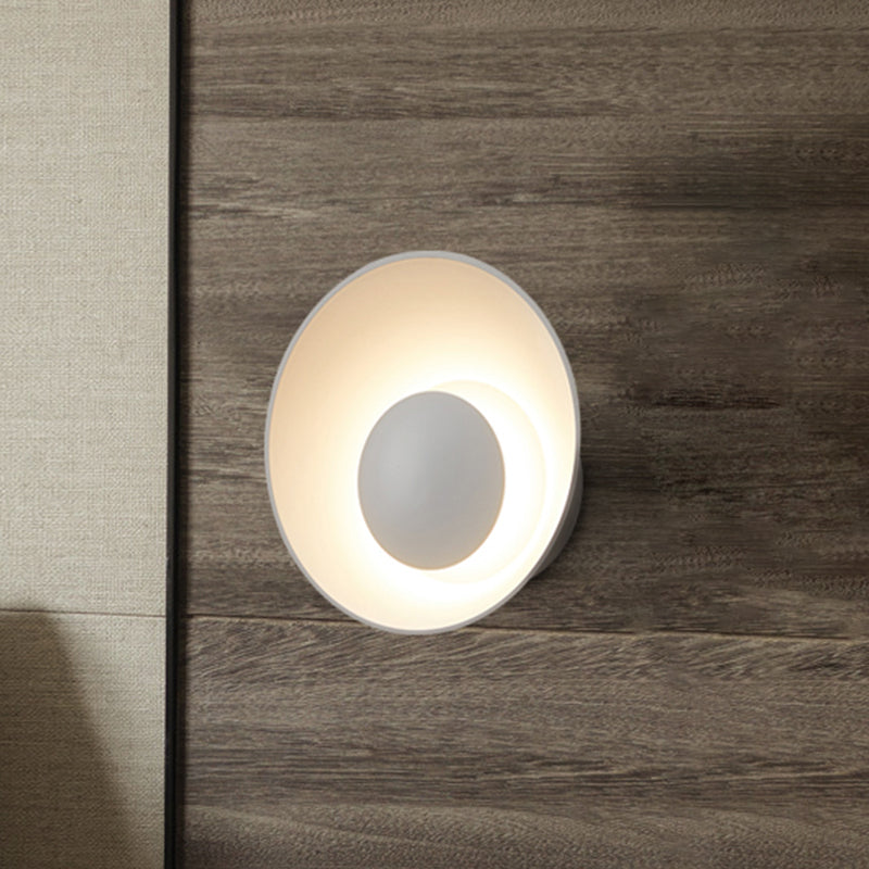 Lisslune | White/Black/Pink Finish Bowl Shape Wall Lamp Minimalism LED Aluminium Wall Light for Living Room