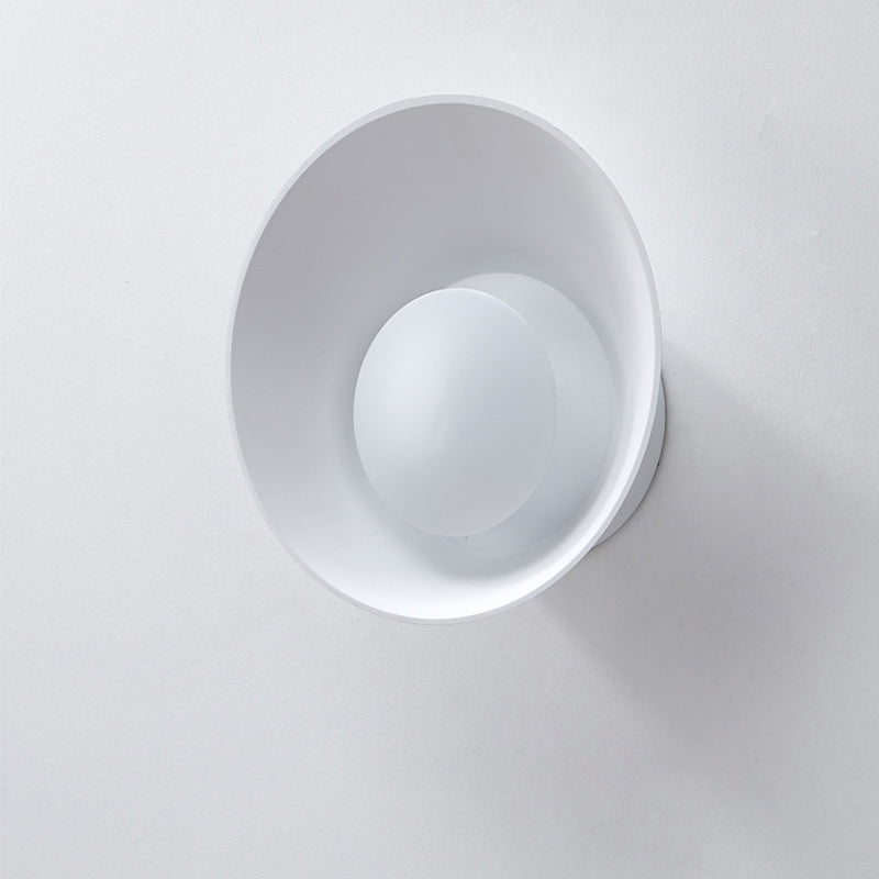 Lisslune | White/Black/Pink Finish Bowl Shape Wall Lamp Minimalism LED Aluminium Wall Light for Living Room
