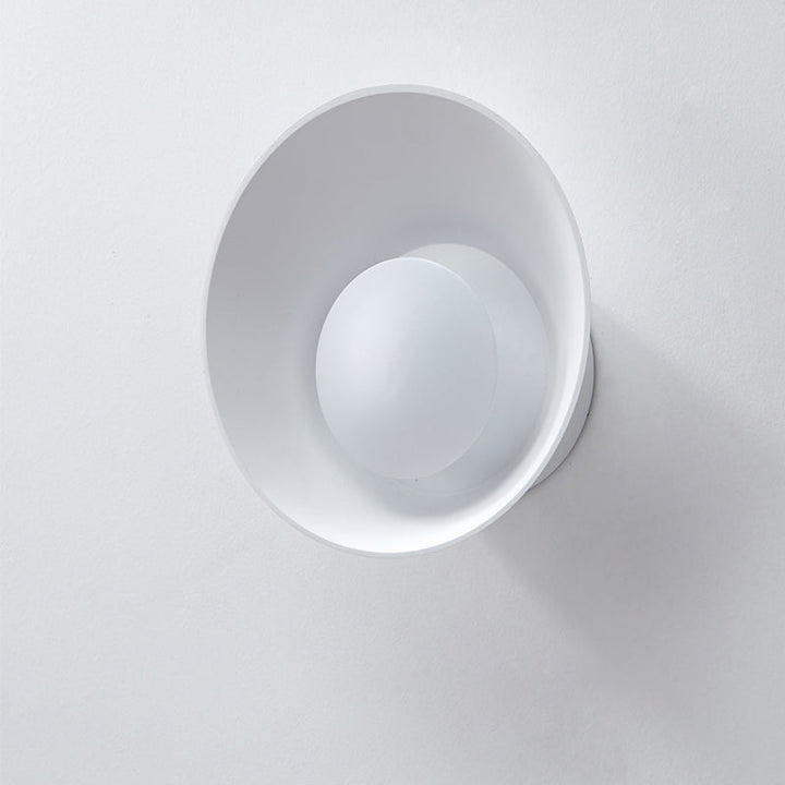 Lisslune | White/Black/Pink Finish Bowl Shape Wall Lamp Minimalism LED Aluminium Wall Light for Living Room