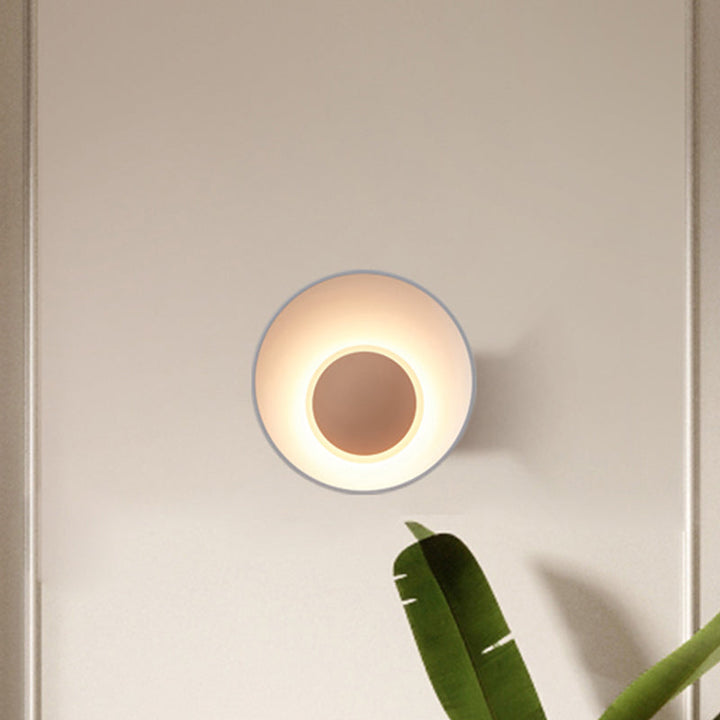 Lisslune | White/Black/Pink Finish Bowl Shape Wall Lamp Minimalism LED Aluminium Wall Light for Living Room