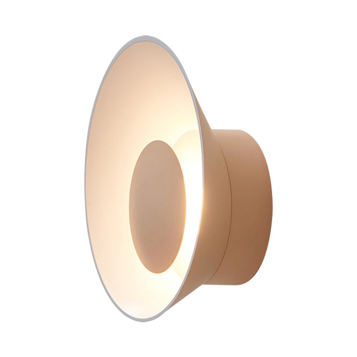 Lisslune | White/Black/Pink Finish Bowl Shape Wall Lamp Minimalism LED Aluminium Wall Light for Living Room