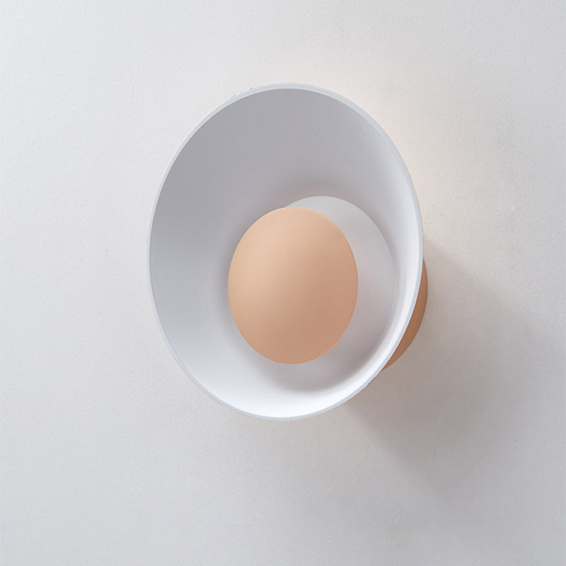 Lisslune | White/Black/Pink Finish Bowl Shape Wall Lamp Minimalism LED Aluminium Wall Light for Living Room