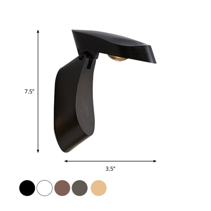 Lisslune | Rotatable oval surface wall lamp Modern metal LED bedside wall lamp in white/black/gold finish