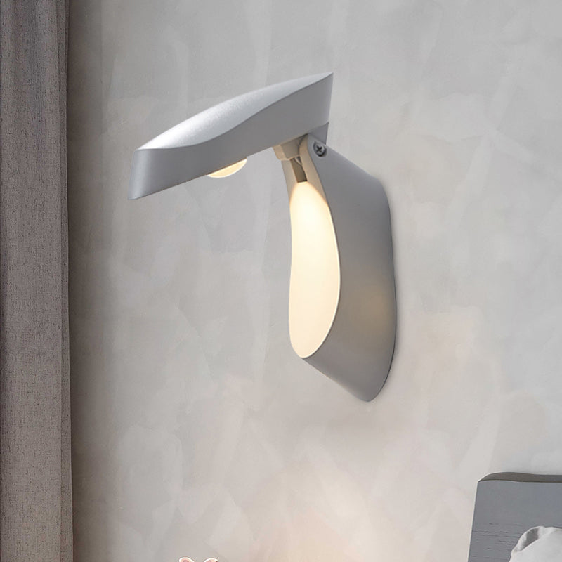 Lisslune | Rotatable oval surface wall lamp Modern metal LED bedside wall lamp in white/black/gold finish