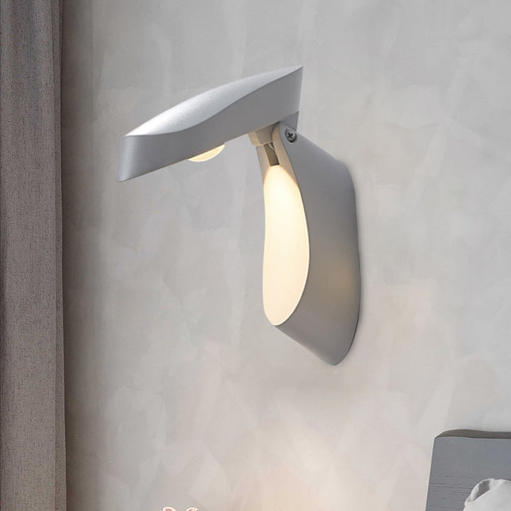 Lisslune | Rotatable oval surface wall lamp Modern metal LED bedside wall lamp in white/black/gold finish