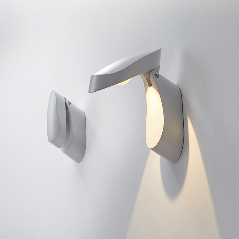 Lisslune | Rotatable oval surface wall lamp Modern metal LED bedside wall lamp in white/black/gold finish