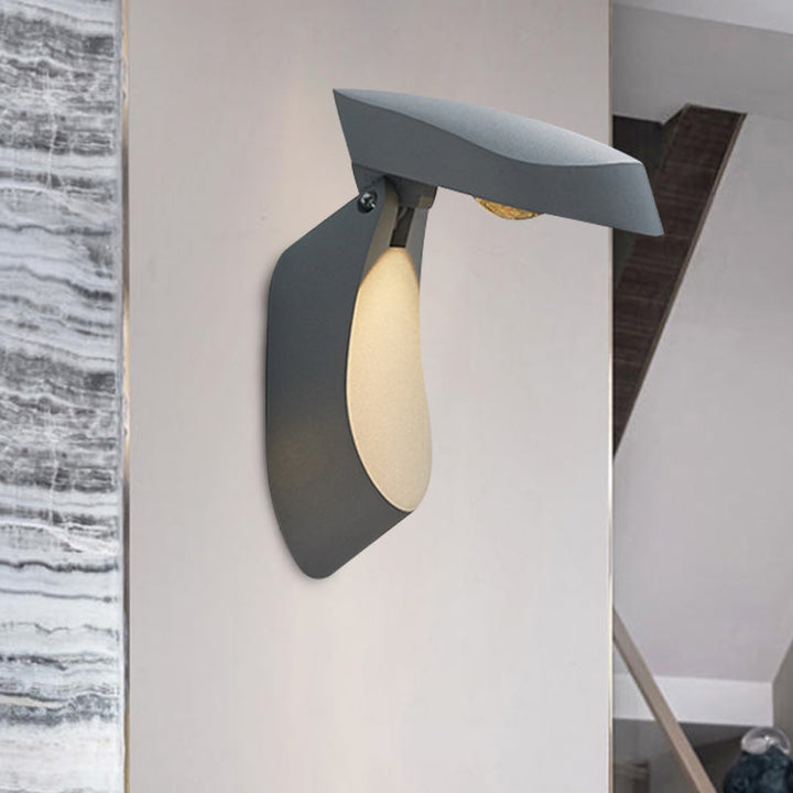 Lisslune | Rotatable oval surface wall lamp Modern metal LED bedside wall lamp in white/black/gold finish