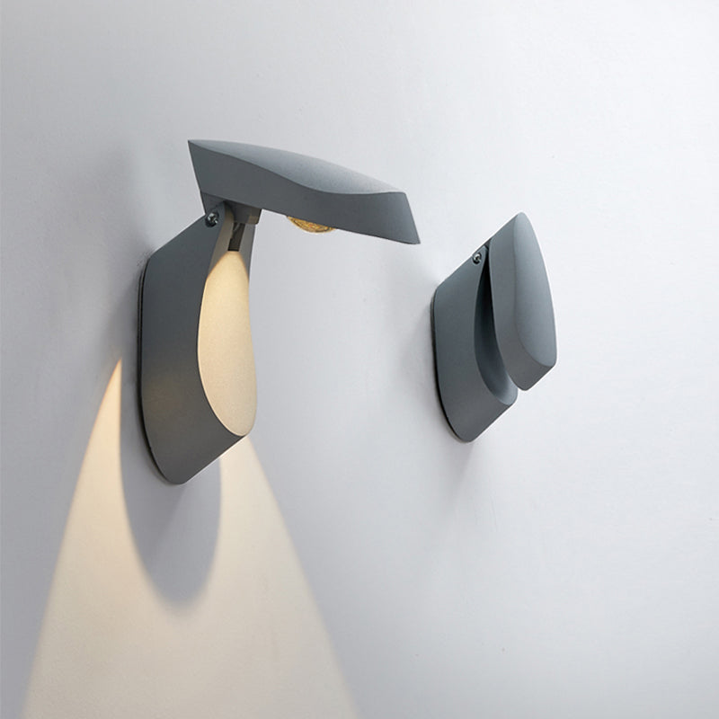 Lisslune | Rotatable oval surface wall lamp Modern metal LED bedside wall lamp in white/black/gold finish