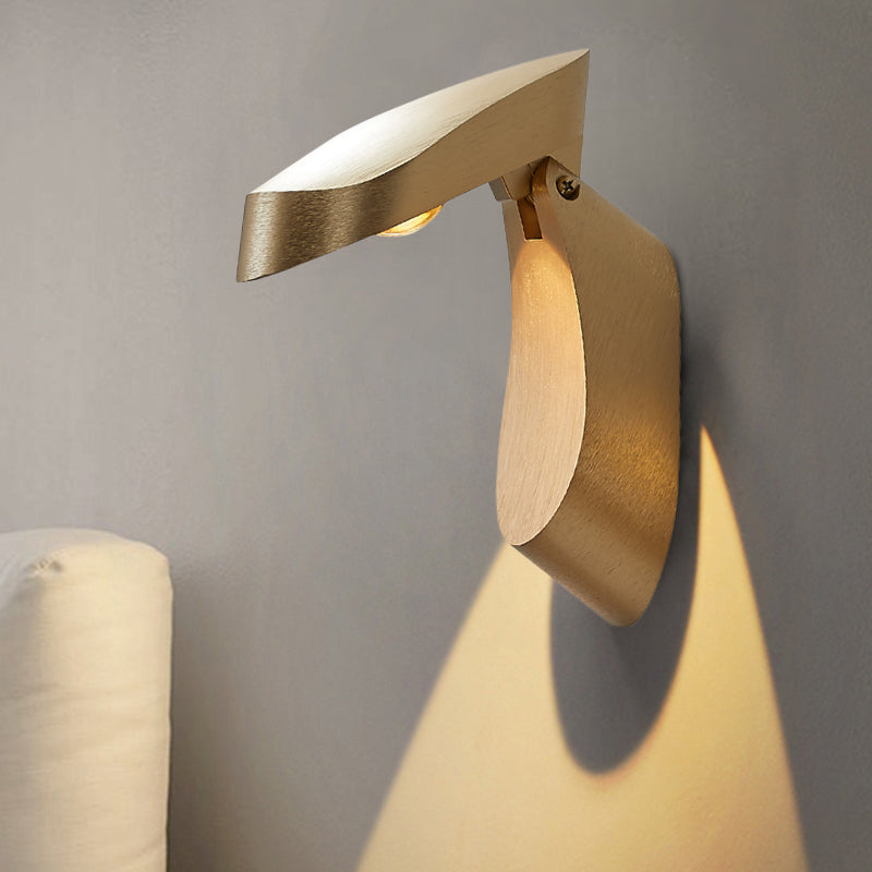 Lisslune | Rotatable oval surface wall lamp Modern metal LED bedside wall lamp in white/black/gold finish