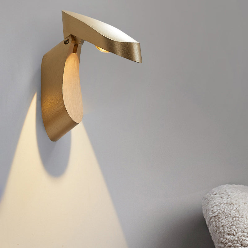 Lisslune | Rotatable oval surface wall lamp Modern metal LED bedside wall lamp in white/black/gold finish