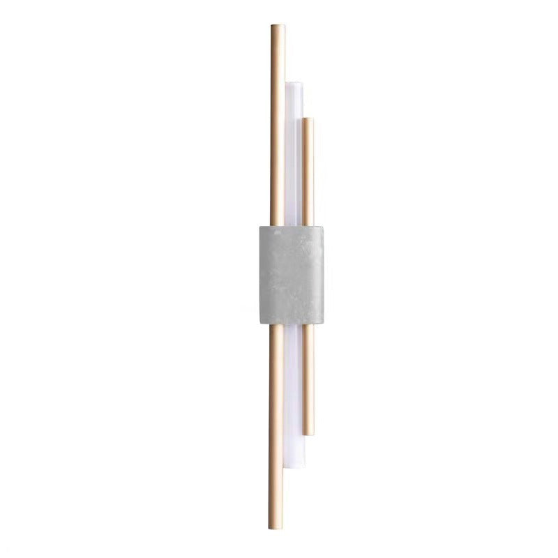 Lisslune | Marble Rectangle Wall Lighting Idea Post Modern LED White/Green Wall Mounted Lamp with Sleek Tube Details in White/Warm Light