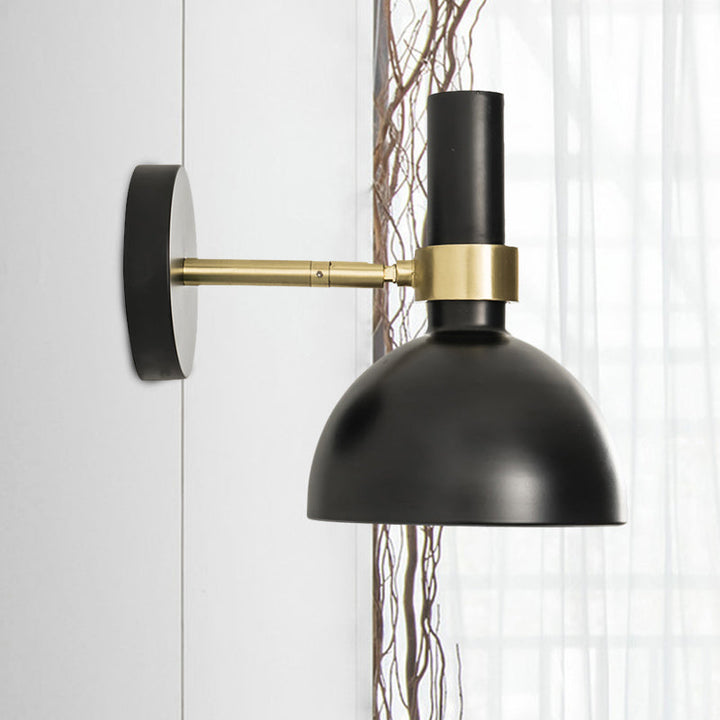 Lisslune | Rotatable White/Black Finish Wall Light Modern 1 Light Iron Wall Mounted Lamp for Nightstand