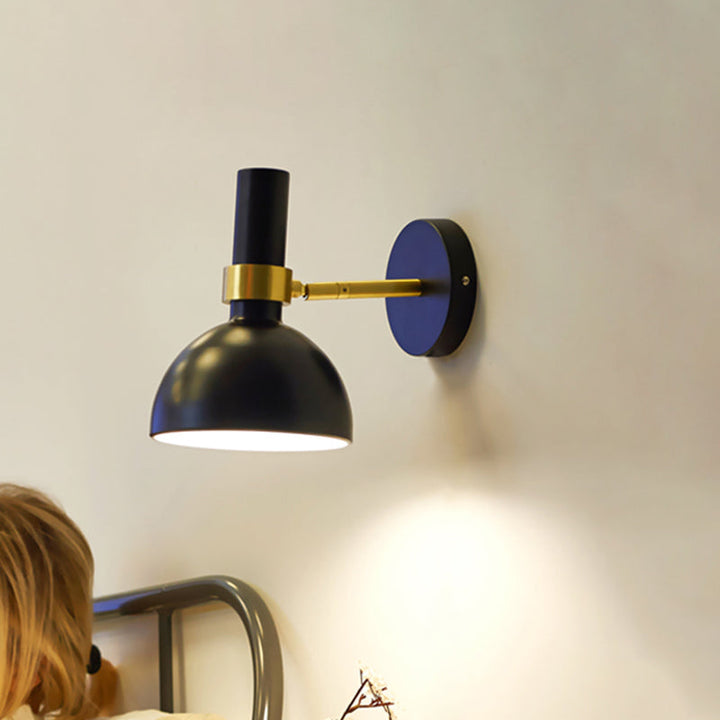 Lisslune | Rotatable White/Black Finish Wall Light Modern 1 Light Iron Wall Mounted Lamp for Nightstand