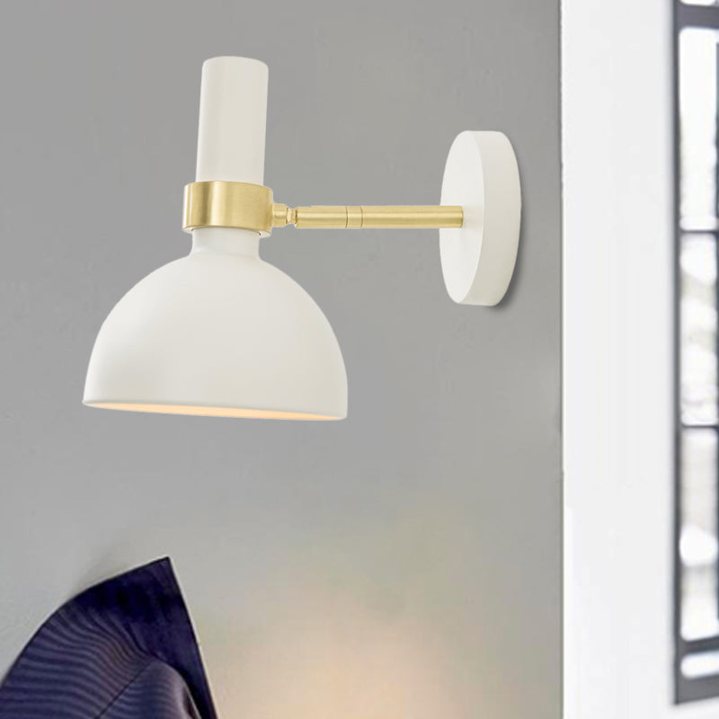 Lisslune | Rotatable White/Black Finish Wall Light Modern 1 Light Iron Wall Mounted Lamp for Nightstand