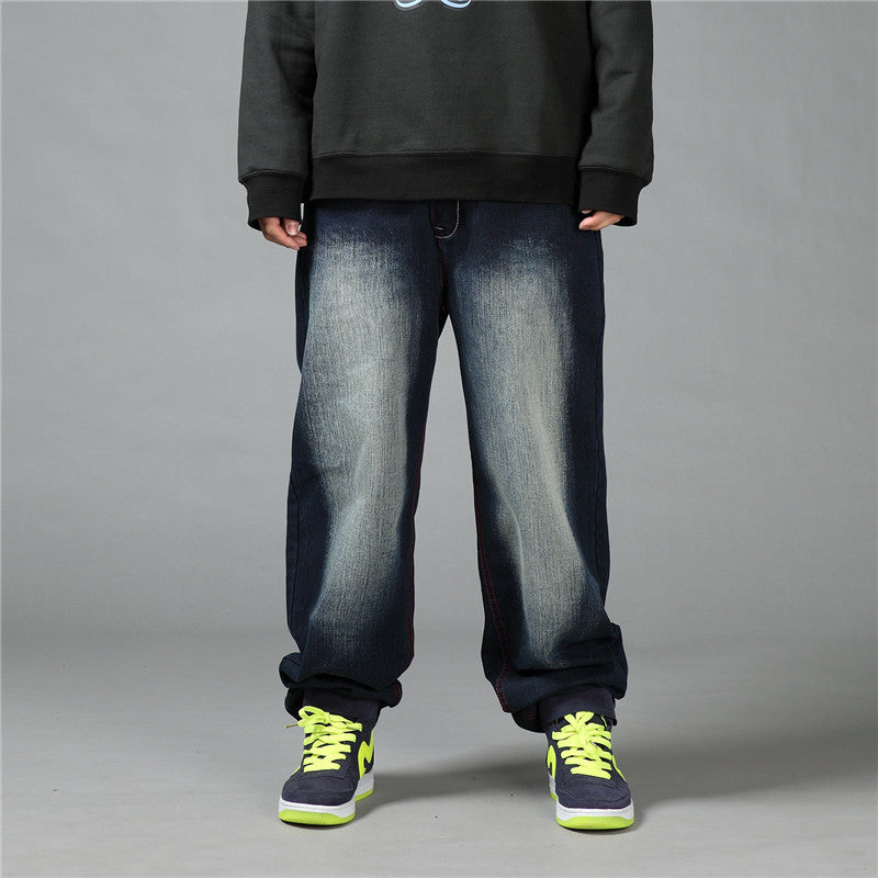 Men's casual denim pants with a wide cut Lisslune