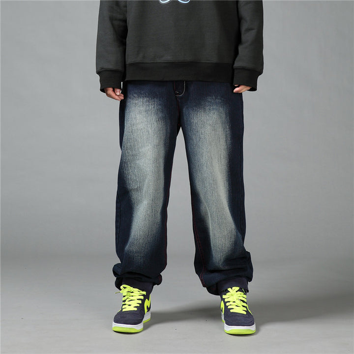Men's casual denim pants with a wide cut Lisslune