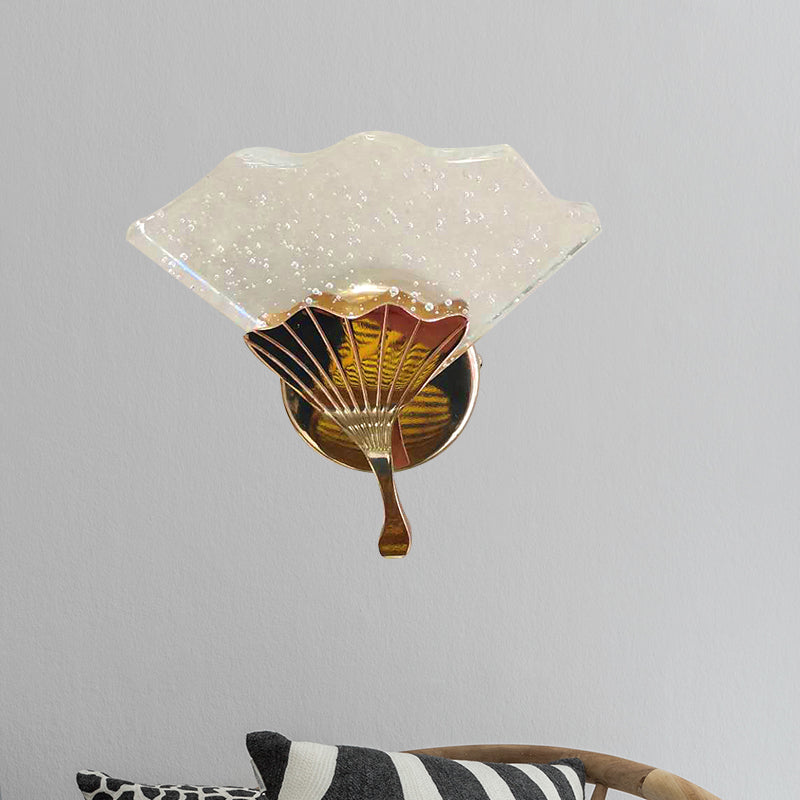 Skørter | Gold LED Wall Mount Light Modernism Bubble Crystal Ginkgo Wall Lamp for Bedroom