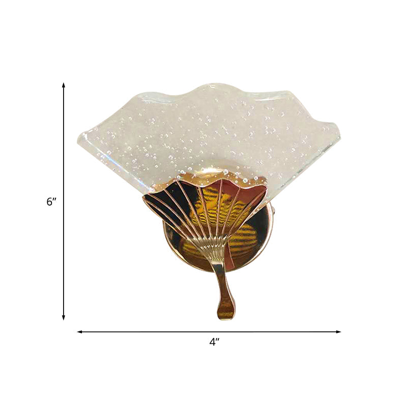 Skørter | Gold LED Wall Mount Light Modernism Bubble Crystal Ginkgo Wall Lamp for Bedroom