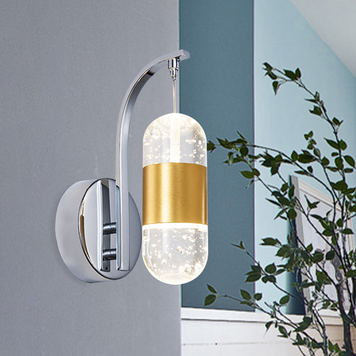 Lisslune | Capsule Restaurant Wall Lamp Sconces Minimalism Bubble Crystal LED Chrome Wall Mount Lamp