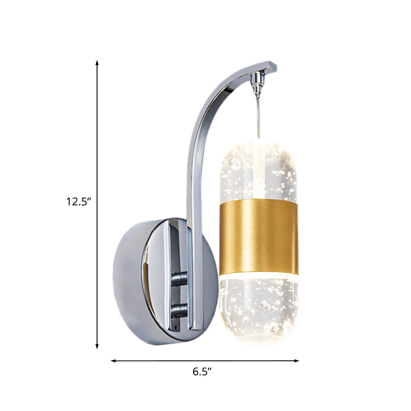 Lisslune | Capsule Restaurant Wall Lamp Sconces Minimalism Bubble Crystal LED Chrome Wall Mount Lamp