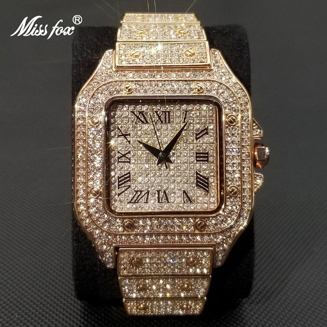 Lisslune | MISSFOX Ice Out Square Watch for Men