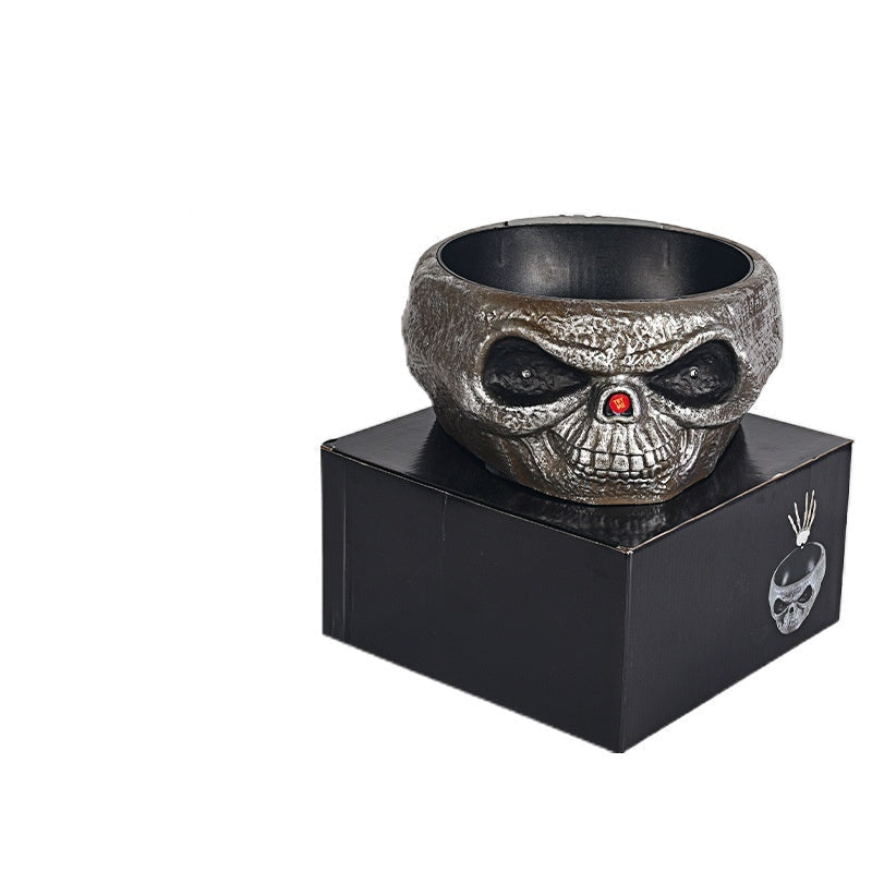 Lisslune | Halloween Candy Bowl – Motion Sensor Pumpkin Bowl with Skeleton Hand and Red Light Effects