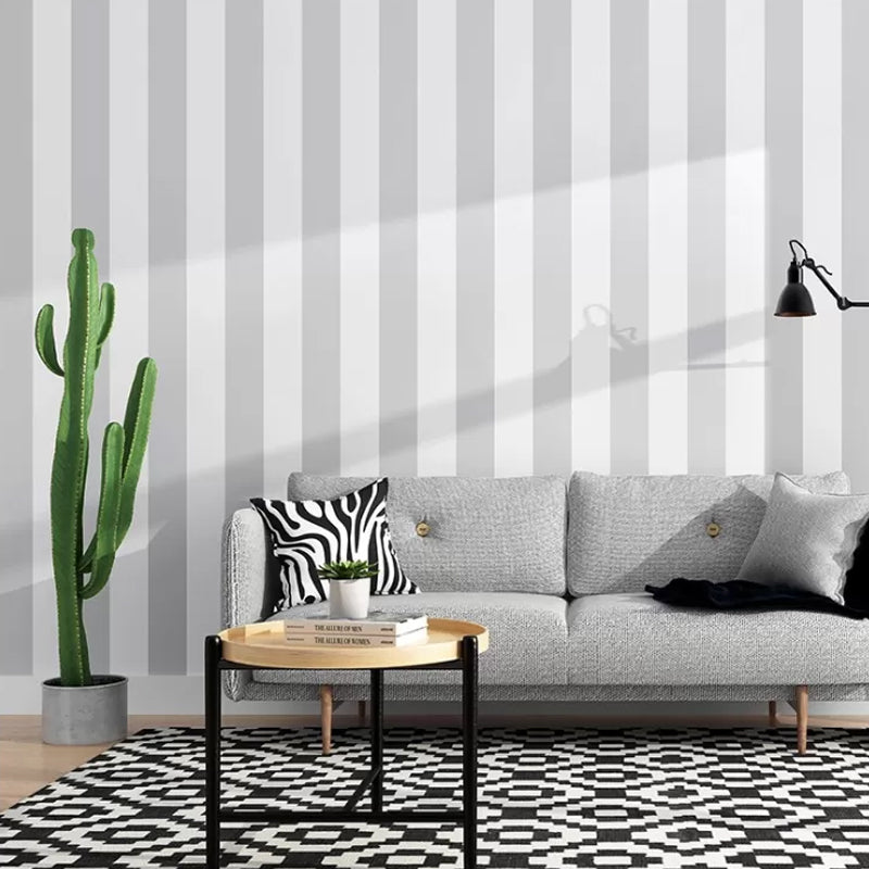 Lisslune | Simple Wide Stripes Non-Adhesive Wallpaper for Coffee Room and Clothing Store, 33 Feet x 20.5 Inches