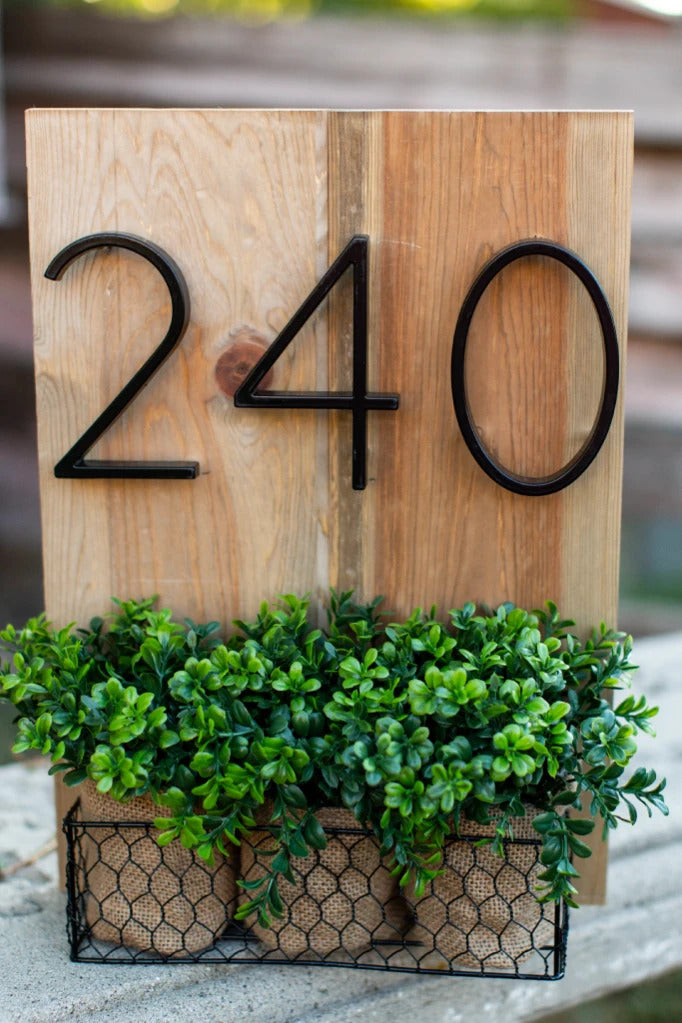 Lisslune | Royelux Modern House Numbers - Stainless Zinc Alloy, Black Finish, 5" High