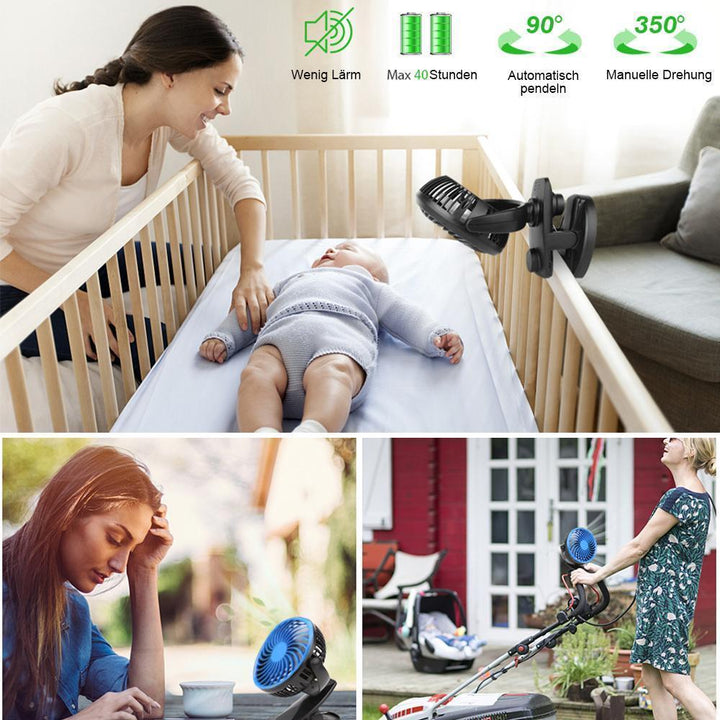 Lisslune | 360 ° Portable & Rechargeable Lithium-Ion Fan