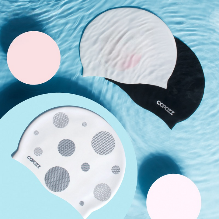Lisslune | Waterproof silicone swim cap for long hair with ear protection