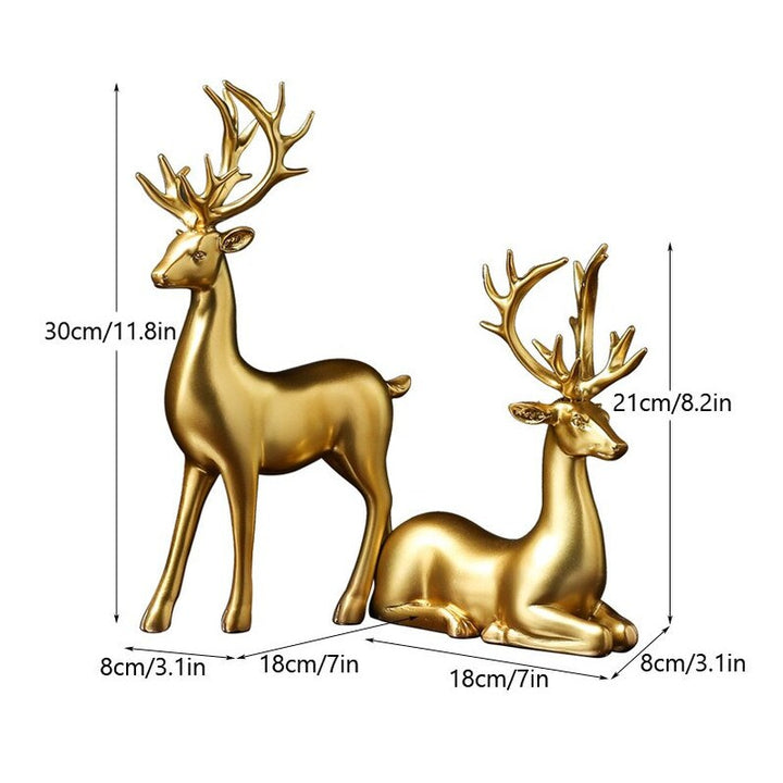 Lisslune | Golden Couple Deer Figurines