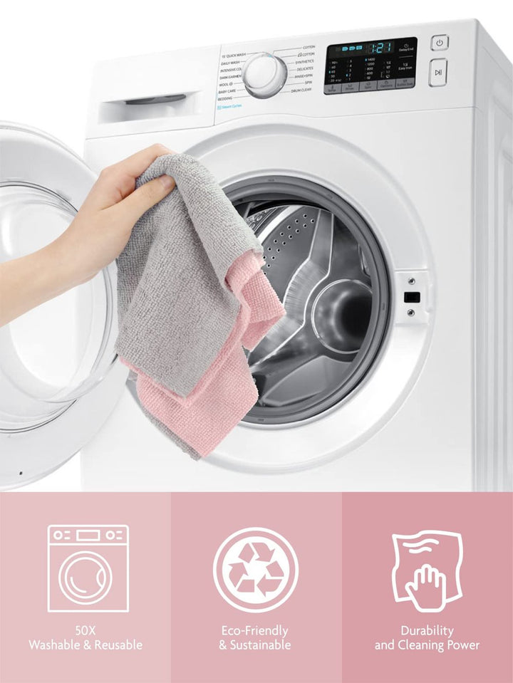 Lisslune | 20 Pieces Reusable Microfiber Cloths on Roll – Lint-Free, Streak-Free & Eco-Friendly