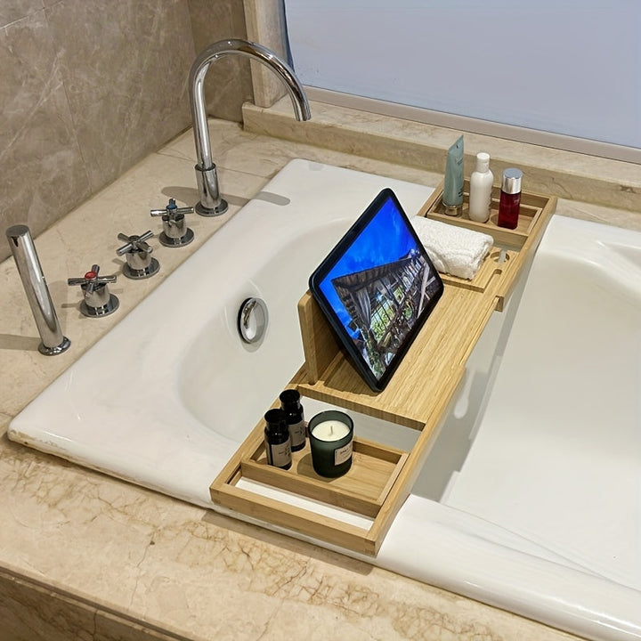 Lisslune | Bamboo Bathtub Tray - For Ultimate Relaxation