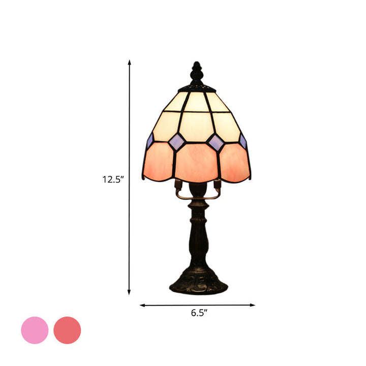 Lisslune | CrimsonGlow - Tiffany-style cut glass table lamp