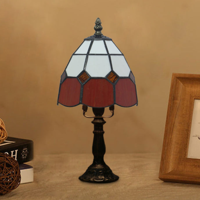 Lisslune | CrimsonGlow - Tiffany-style cut glass table lamp