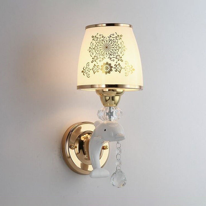 Lisslune | Trapezoid Opal Glass Shade Wall Lamp Modern 1/2-Light Gold Finish Wall Mount Lamp Fixture