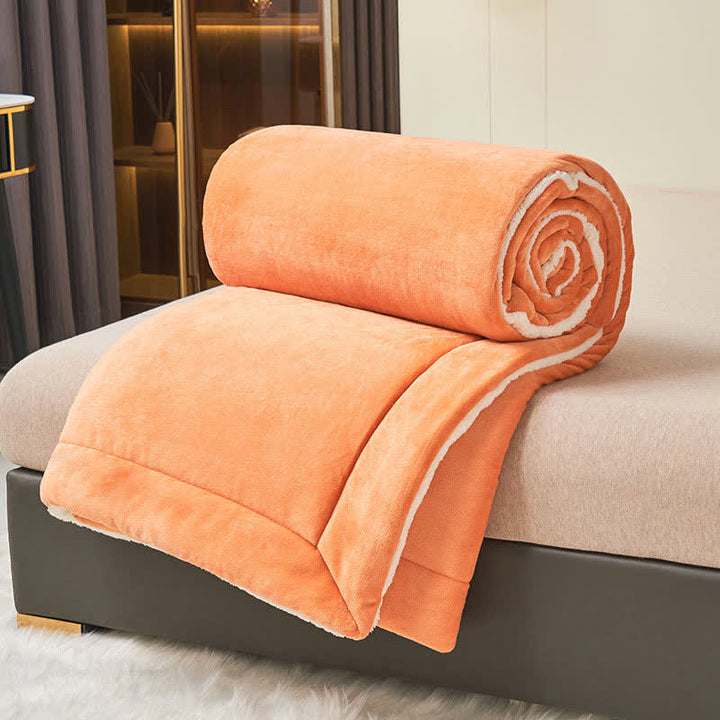 Lisslune | Solid thick double-sided velvet cube blanket