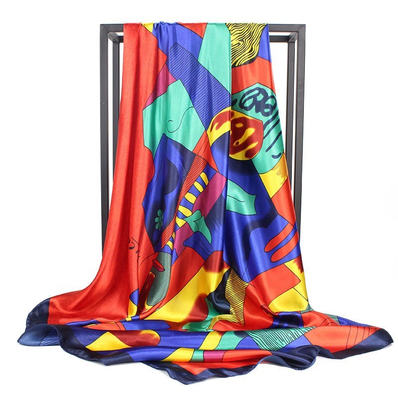 Lisslune | Large square scarf Simulation silk scarf All-match scarf Scarf