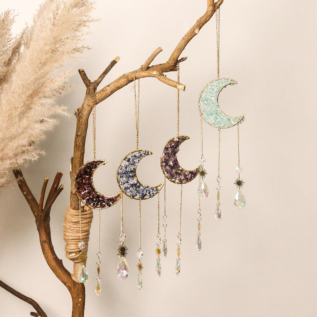 Lisslune | Enchanting Sun and Moon Crystal Dreamcatcher Pendant Necklace