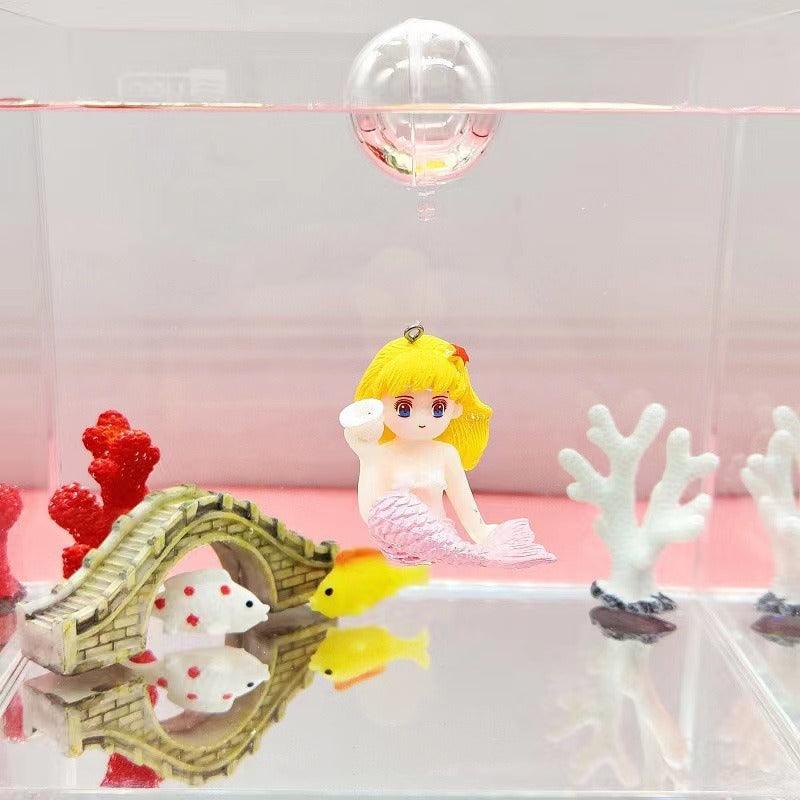 Lisslune | Aquatic Harmony: Chinese-inspired Resin Sculpture for Enchanting Aquariums