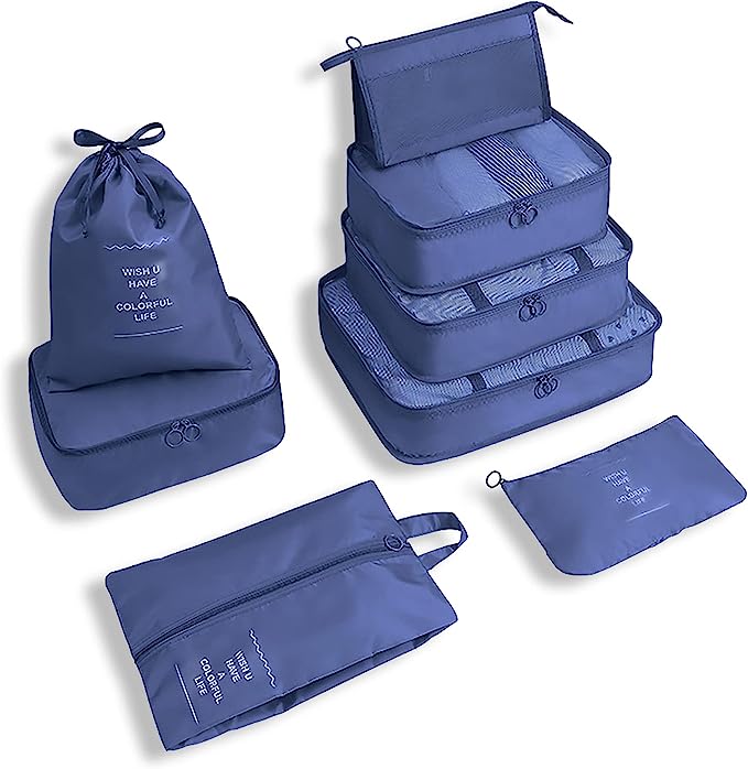 Lisslune | Easy-Pack Travel Cubes | 8-Piece Set for Organized Packing & Hassle-Free Travel