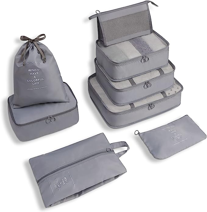 Lisslune | Easy-Pack Travel Cubes | 8-Piece Set for Organized Packing & Hassle-Free Travel