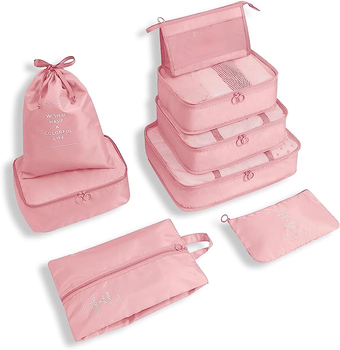 Lisslune | Easy-Pack Travel Cubes | 8-Piece Set for Organized Packing & Hassle-Free Travel