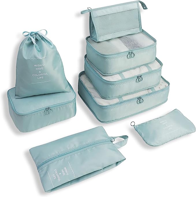 Lisslune | Easy-Pack Travel Cubes | 8-Piece Set for Organized Packing & Hassle-Free Travel