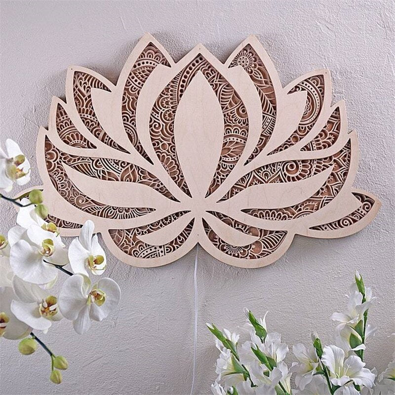 Lisslune | Lotus Mandala wall lamp for a peaceful atmosphere